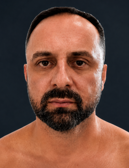 Estruturação facial masculina. - Antes